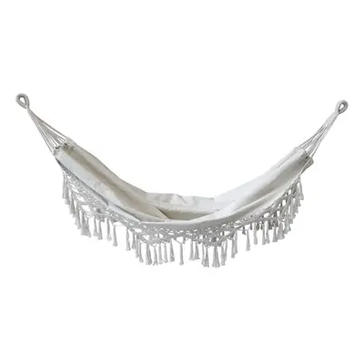 Béžová režná bavlněná hamaka se střapci Hammock - 150*245 cm