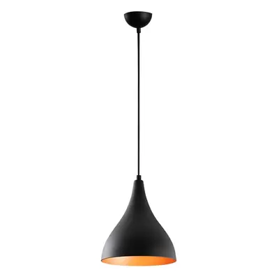 Černé závěsné svítidlo s kovovým stínidlem ø 22 cm Berceste – Opviq lights