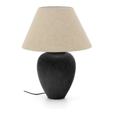 Černo-béžová stolní lampa s textilním stínidlem (výška 60 cm) Mercadal – Kave Home