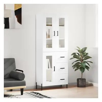 Skříň highboard bílá 69,5 x 34 x 180 cm kompozitní dřevo