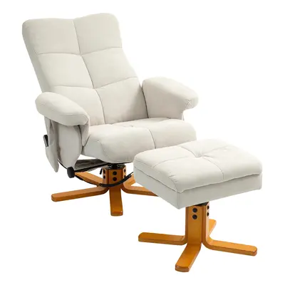 HOMCOM Relaxsessel Massagesessel mit Hocker und Stauraum Fernsehsessel mit Liegefunktion 360° dr