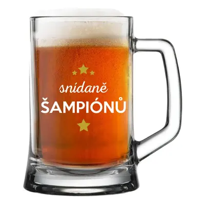 SNÍDANĚ ŠAMPIÓNŮ - pivní sklenice 0,5 l