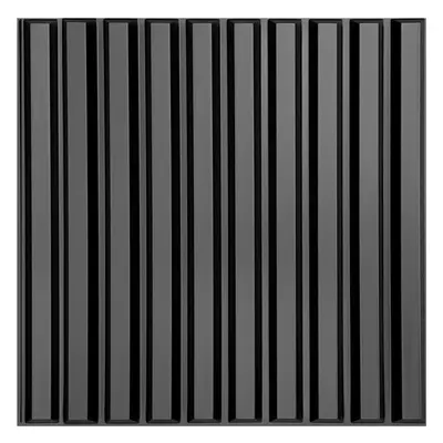 Obkladové panely 3D PVC SLATS černý D167B, cena za kus, rozměr 500 x 500 mm, , IMPOL TRADE