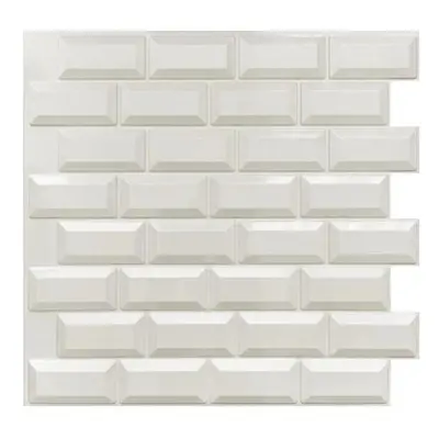 Obkladové panely 3D PVC 11026, rozměr 595 x 560 mm, bílé METRO 3D, IMPOL TRADE