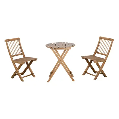 Outsunny bistro set pro 2 osoby skládací dřevěný zahradní set balkonový set se 2 židlemi bistro 