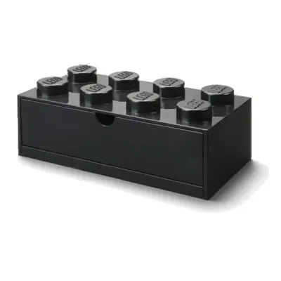 Černý stolní box se zásuvkou LEGO® Brick, 31,6 x 11,3 cm