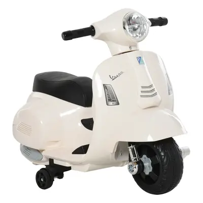 HOMCOM VESPA elektrická motorka pro děti, 18-36 měsíců, 3 km/h, LED světlo a zvuk, PP plast a ko