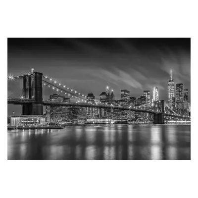 Fotografie BROOKLYN BRIDGE Nightly Impressions | Monochrome, Melanie Viola