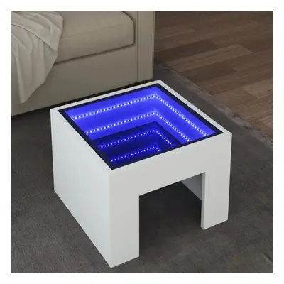 Konferenční stolek s Infinity LED bílý 40 x 40 x 30 cm