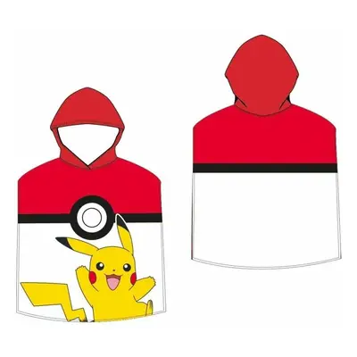 Dětské pončo Pokémon Pokéball a Pikachu, 50 x 115 cm