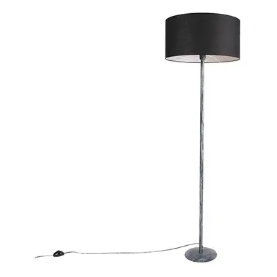 Stojací lampa šedá s černým odstínem 50 cm - Simplo