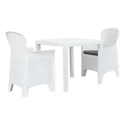 vidaXL 3dílný bistro set bílý plastový ratanový design