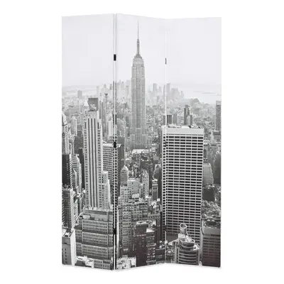 vidaXL Skládací paraván 120 x 170 cm New York by Day černobílý