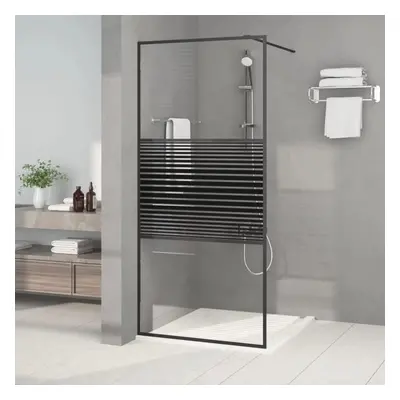 Sprchová zástěna walk-in černá 90 x 195 cm čiré ESG sklo