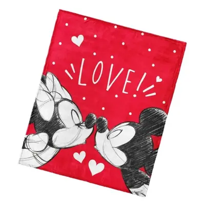 Coral fleece deka Mickey & Minnie Mouse - motiv Love - 130 x 160 cm