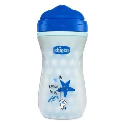 Hrneček Chicco Shiny termo floureskujíci s tvrdým pítkem 266 ml, modrý 14m +