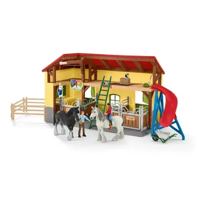 Schleich 42485 Stáj pro koně s příslušenstvím, 60 x 40 x 29,5 cm