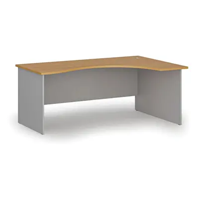 Ergonomický kancelářský pracovní stůl PRIMO GRAY, 1800 x 1200 mm, pravý, šedá/buk