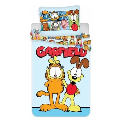 Ložní povlečení do dětské postýlky kocour Garfield - 100% bavlna - 40 x 60 + 100 x 135 cm