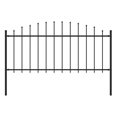 vidaXL Zahradní plot s hroty ocel (0,5–0,75) x 1,7 m černý