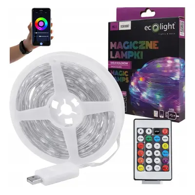 ECOLIGHT Osvětlení vánočního stromku IP65 RGB LED pásek 10m 100led