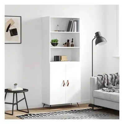 Skříň highboard bílá 69,5 x 34 x 180 cm kompozitní dřevo