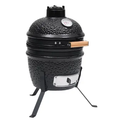 Zahradní gril a udírna 2 v 1 Kamado keramický 56 cm černý