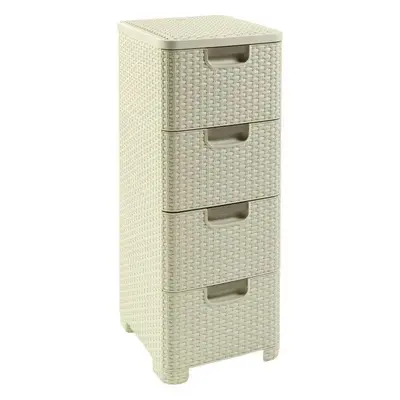 Curver Zásuvka 4 x 14 l RATTAN Style 06605-885, krémová