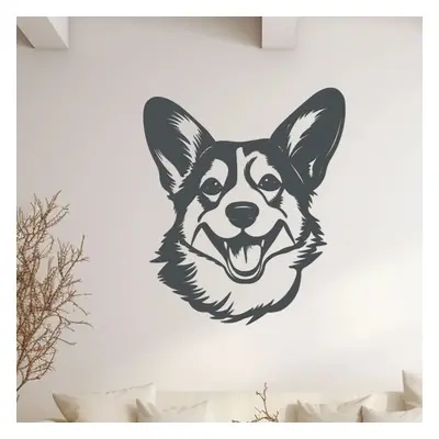 dřevo života Dřevěná dekorace na stěnu psa Corgi hlava Rozměry (cm): 50x60, Zvolte barvu dekoru: