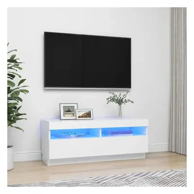 TV skříňka s LED osvětlením bílá 100 x 35 x 40 cm