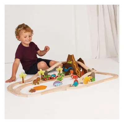 Bigjigs Rail Dřevěná vláčkodráha dinosauři