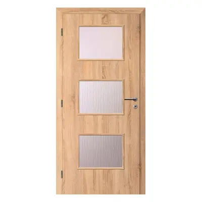 Solodoor Interiérové dveře Etta 6, 60 L, 650 × 1985 mm, fólie, levé, dub Mystic, prosklené