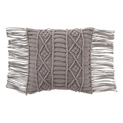 Polštář Macrame Taupe s třásněmi - 45*45 cm