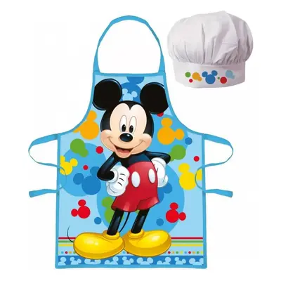 Dětská / chlapecká zástěra s kuchařskou čepicí Mickey Mouse - Disney - pro děti 3 - 8 let