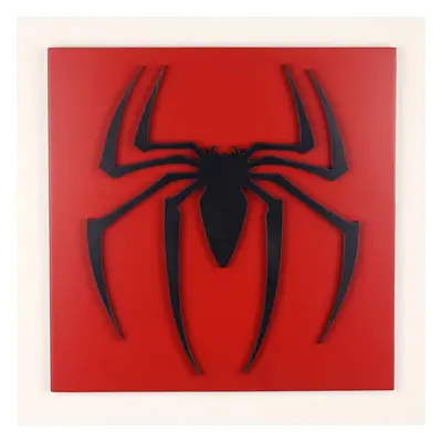 Živá Zeď 3D dřevěná dekorace znak Spiderman 30 x 30 cm