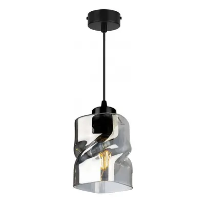 Light for home - Moderní závěsné svítidlo se skleněným stínidlem NIKI 2195/1, E27, Černá