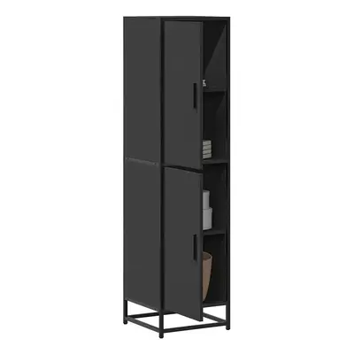 Skříň highboard černá 35,5x35x139 cm kompozitní dřevo a kov