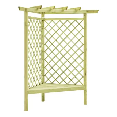 vidaXL Rohová pergola s lavicí 130x130x197 cm impregnovaná borovice