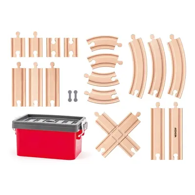 Woody Set kolejí v plastovém boxu, 20 ks