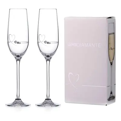 Diamante sklenice na Šampaňské se Swarovski krystaly Petit Heart 150 ml 2KS