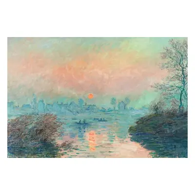 Plakát, Obraz - Setting Sun on the Seine, Claude Monet