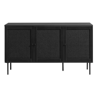 Černá nízká komoda v dekoru dubu 140x80 cm Pensacola – Unique Furniture