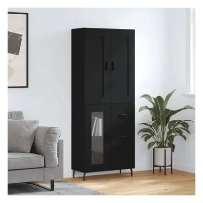 Skříň highboard černá 69,5 x 34 x 180 cm kompozitní dřevo