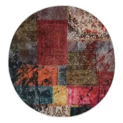 Koberec pratelný patchwork ⌀ 120 cm vícebarevný protiskluzový