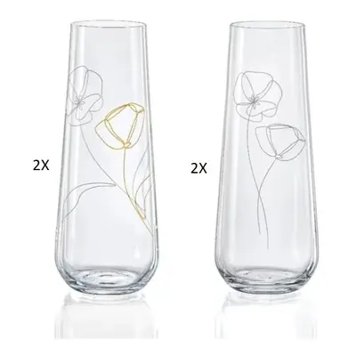 Crystalex sklenice na prosseco Stemless luční kvítí 250 ml 4 KS