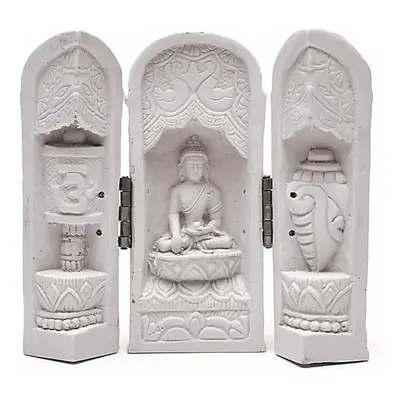 Milujeme Kameny Buddha v bílém triptychu - soška feng shui