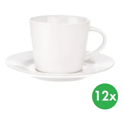 Hrnek s podšálkem MONA, 0,18 l, porcelán, 12 ks