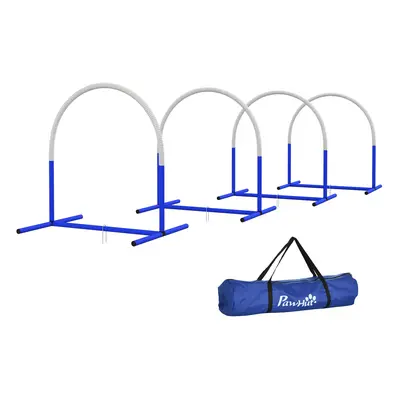 PawHut 4-dílný agility set pro psy, 88 x 64 x 95 cm, se 4 oblouky, přenosná taška, pro starší ne