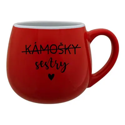 KÁMOŠKY SESTRY - červený keramický hrníček 300 ml