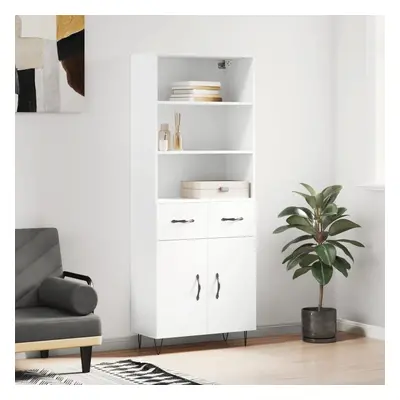 Skříň highboard bílá 69,5 x 34 x 180 cm kompozitní dřevo